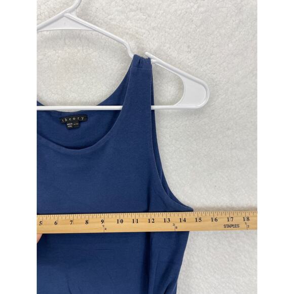 Theory Tie-Up Mini Dress‎ Women’s Size P Navy Sleeveless Casual Summer Chic - Picture 3 of 8